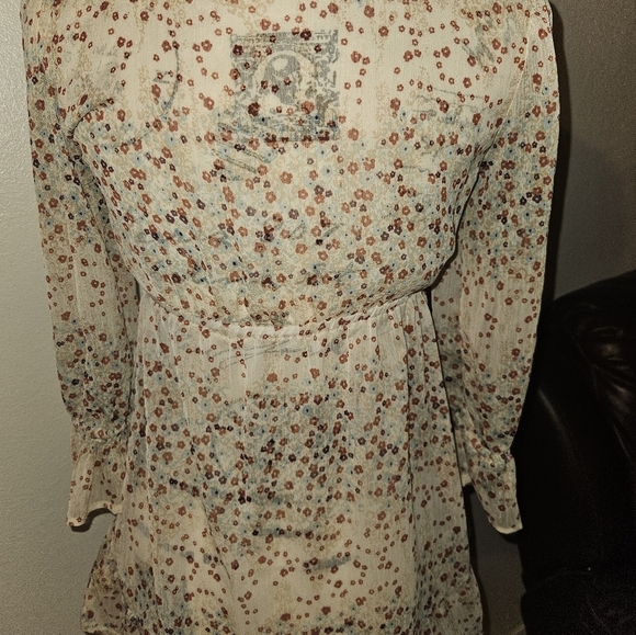 Decree Womans Sheer Long Sleeve Blouse Size S - Picture 13 of 14